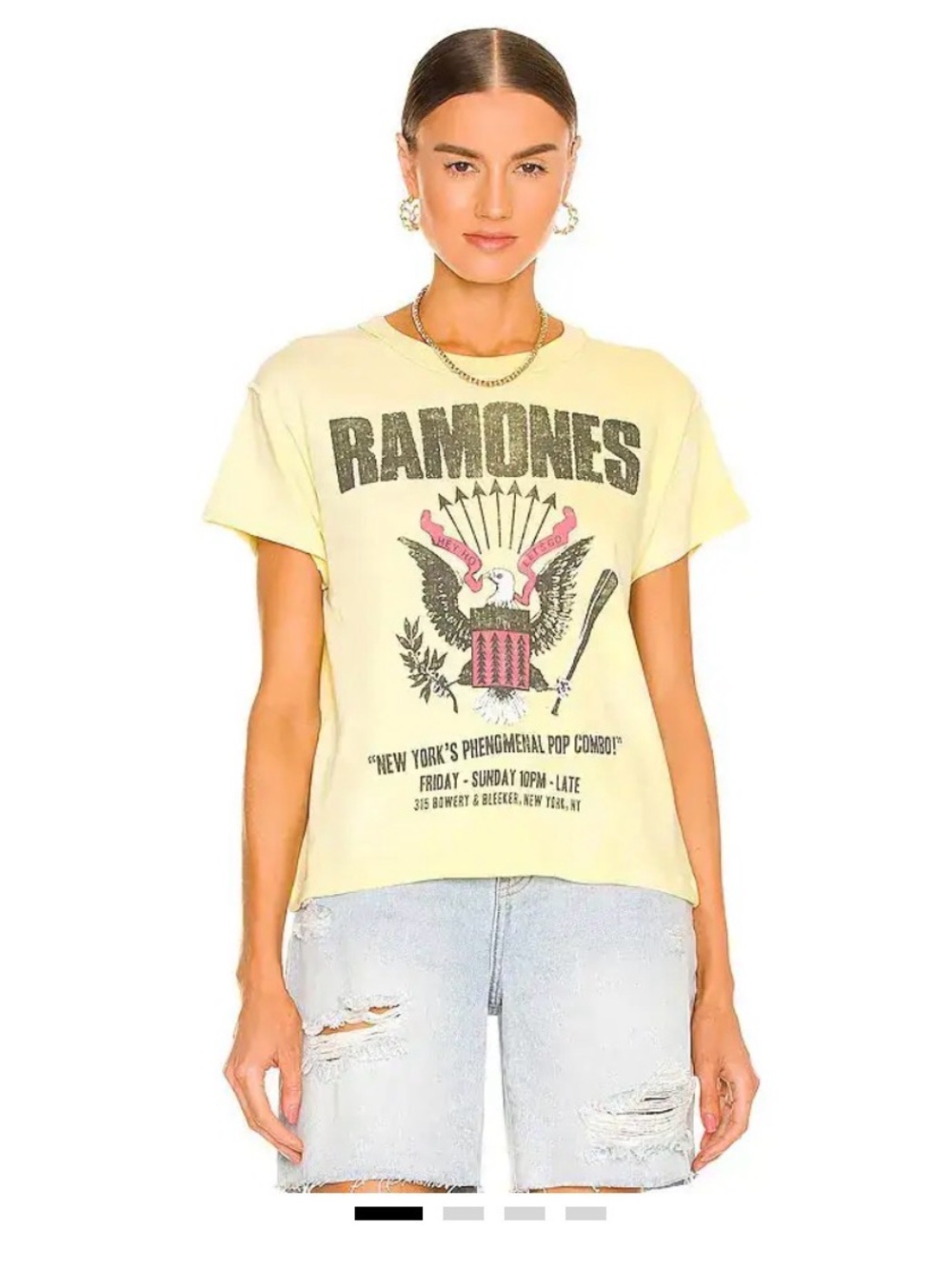 Daydreamer Yellow Ramones Graphic Crewneck Tee